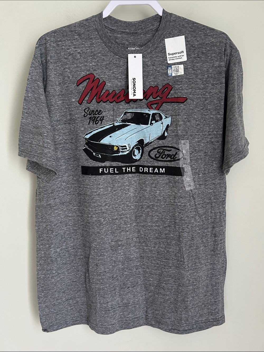 Sonoma Gray Mustang Graphic Tee with Light Blue Car